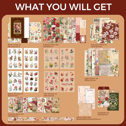 Funto Scrapbooking Kit - 154 PCS Vintage Craft Materials - Image 2