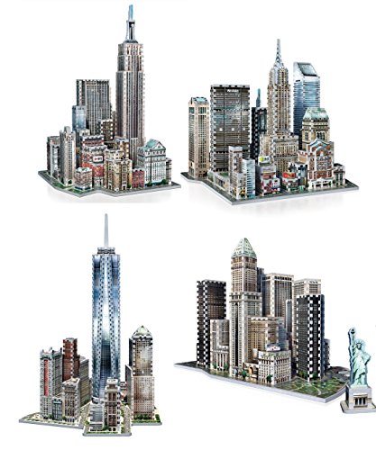 Wrebbit 3D Puzzle New York Collection Bundle - World Trade, Financial, Midtown East, Midtown West (3,575 Total Pieces)