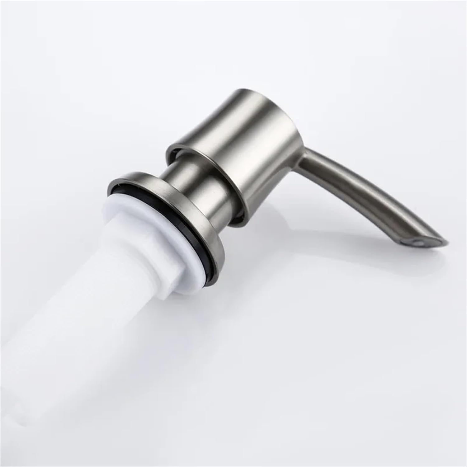 Brushed Nickel 360 Degree Swivel Liquid Soap Dispenser Plastic Bottle Installed in The Kitchen Sink is Convenient and Simple