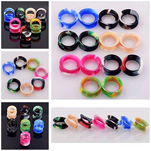 Stuppendux 54Pcs Silicone Tunnels Ear Gauges Plugs Stretchers Expander Mix Set For Women Men 16Mm 5/8" #TOP5