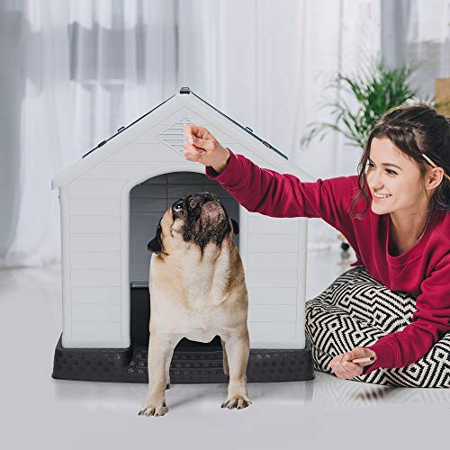 Plastic Dog House Indoor Outdoor Dog Kennel for Large Dogs, Pet Shelter with Air Vents Ventilate Waterproof Pet Shelter - Image 8