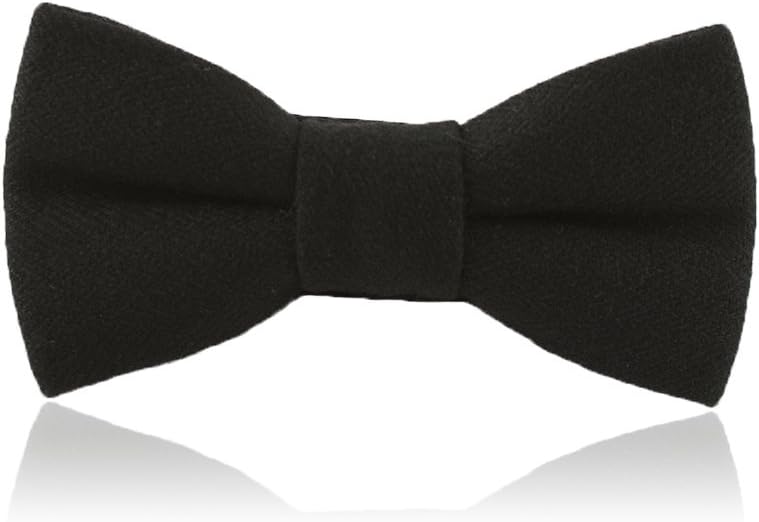 BLACK PREMIUM WOOL BOW TIE, HAND SEWN