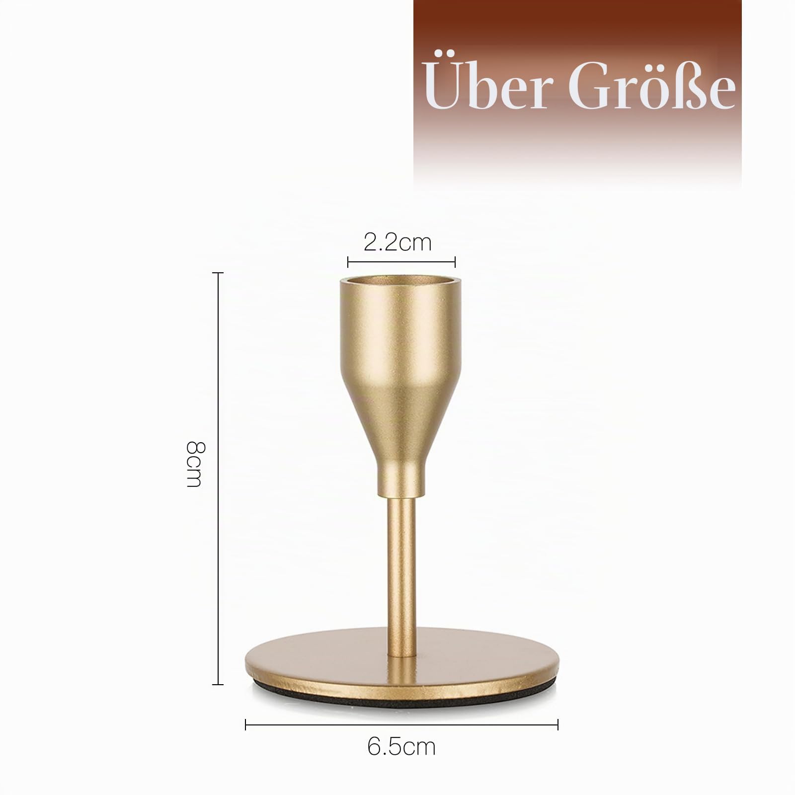 Kerzenständer Metall Kerzenhalter Gold Stabkerzenhalter: Candeldo 6er Set Kerzenhalter für Stabkerzen Kerzenleuchter Vintage Tisch Deko Hochzeit Weihnachten (Mattgolden)