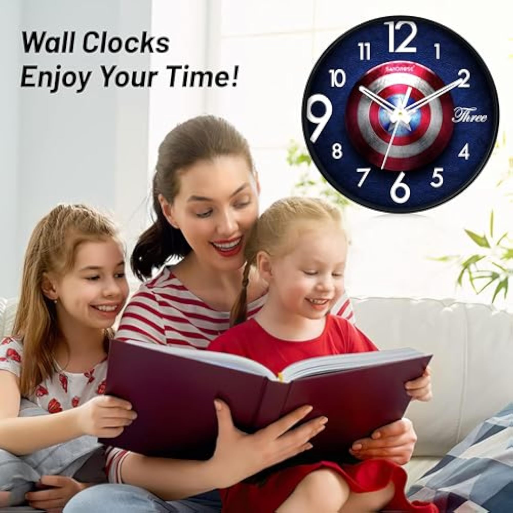 10 inch Plastic Round Wall Clock for Living Room