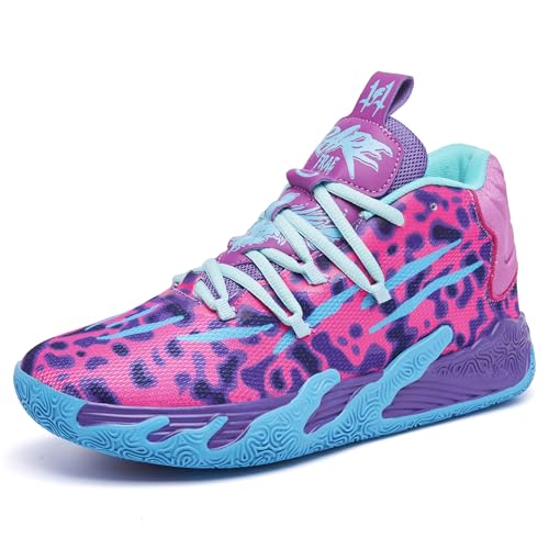 Womens Mens Basketball Shoes Breathable Fashion Colorful High Top Non Slip Outdoor Sport Sneakers for Woman Man Fitness Training Athletic Orange Size 6