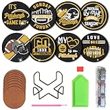 1.【Upgraded Diamond Art】:Crafted from high-quality acrylic, our diamond painting coasters guarantee durability. Featuring a non-slip cork pad adhered securely to the bottom, this coaster provides reliable grip and shields your tabletop from scratches...