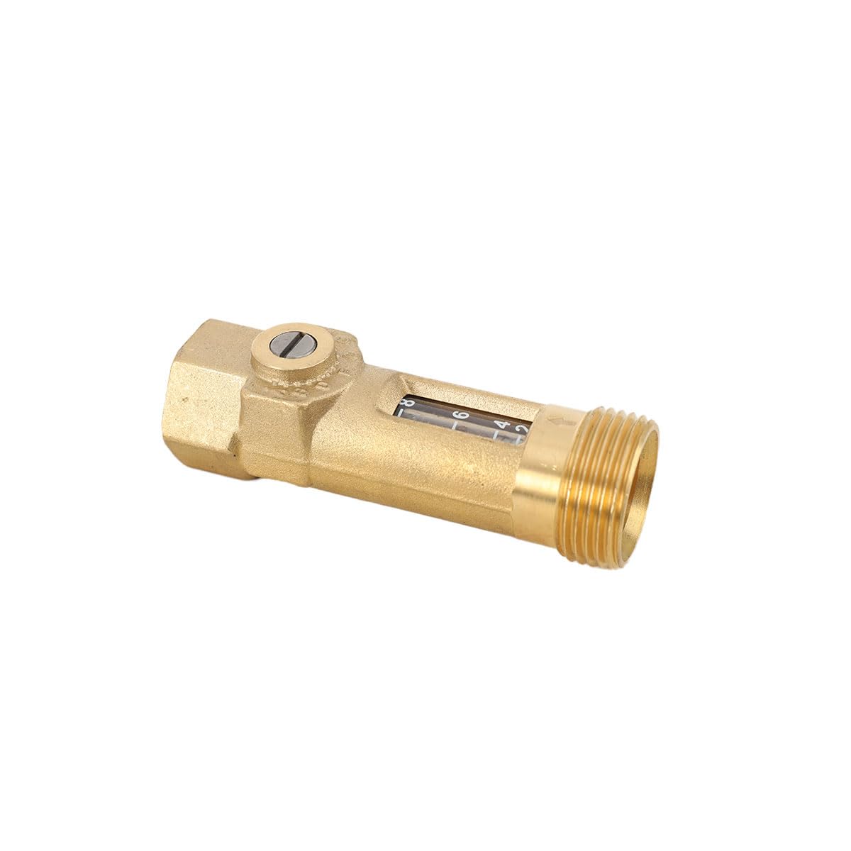 Misuratore di flusso in ottone, filettatura esterna 3/4 DN 20, portata 2-8 l/min