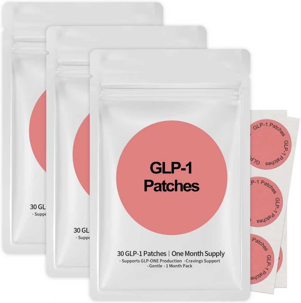 SOLENO GLP-1 Patches,GLP-1 Patches with L Glutamine, Berberine, Pomegranate and Cinnamon-Easy to use(30 Count)-3pcs