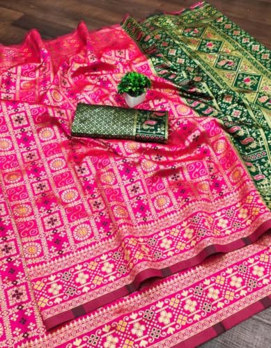Generic green jacquard silk saree – image 2