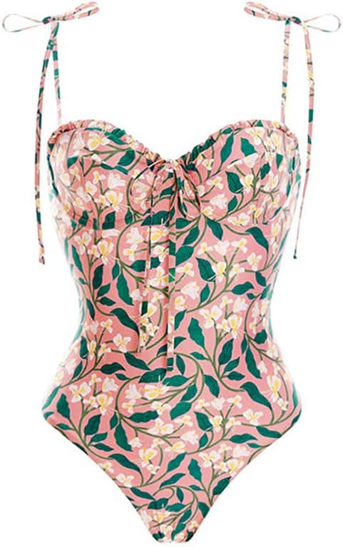 IDOPIP Women's One Piece Swimsuit with Beach Cover up Wrap Skirt Sarong Halter Floral Print Bikini Set Two Piece Bathing Suit - Image 4