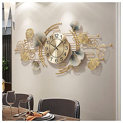 Grande horloge murale ginkgo pour un salon moderne et design