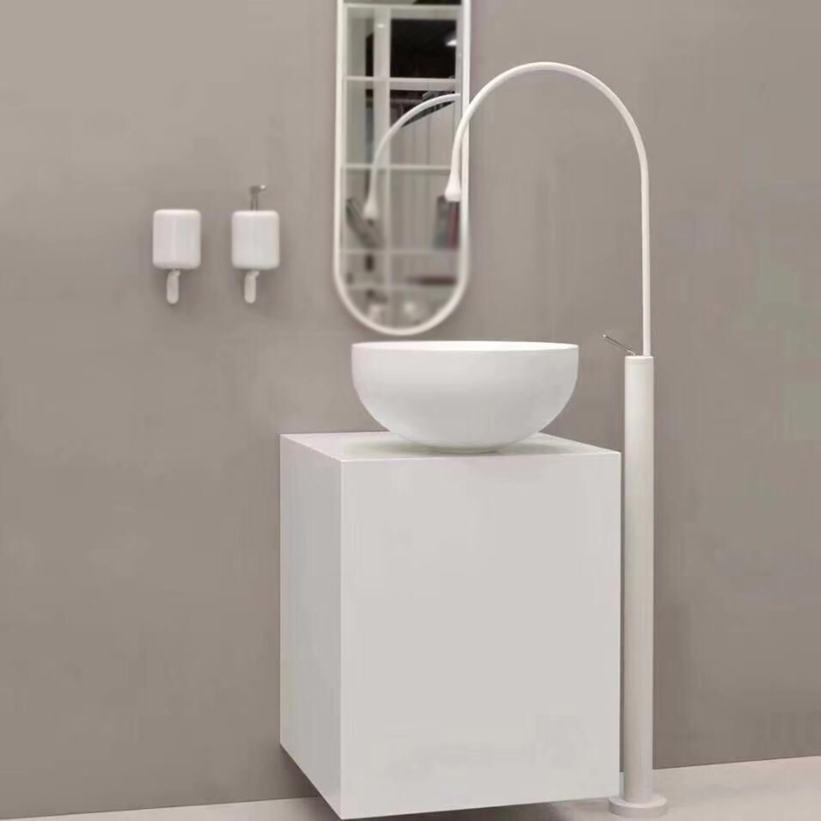 XANAYXWJ Rubinetto Miscelatore Lavabo Rubinetti per Lavabo Bagno Rubinetto per Vasca Freestanding Maniglia Singola Calda e Fredda Bocca Girevole a 360° s Rubinetto per Vasca da Pavimento per Bagno