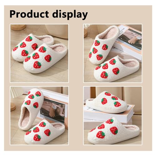 Strawberry Slippers Cute Comfy House Slippers For Women's Men's Bedroom Slipper Indoor Outdoor Soft Memory Foam Slippers4