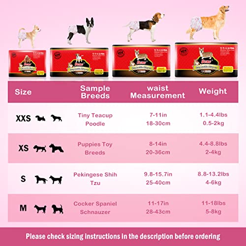 Dono Disposable Doggie Diapers Female Cute Girl Doggy Super Absorbent Soft Heating And Pee Puppy Diapers Female Liners, Including Diapers 36Pcs Xs Diapers For Dogs And Cats #TOP4