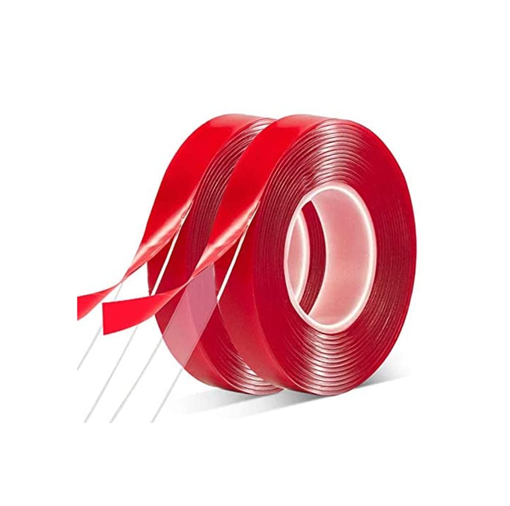Acrylic Double Sided Adhesive Tape, Removable, Waterproof Clear Heat Resistant High Bond Tape For Car Decor, Wall, Glass Mounting Electronics Repair Tape (2 Rolls, 1MM Thick, 3 Meters Long)