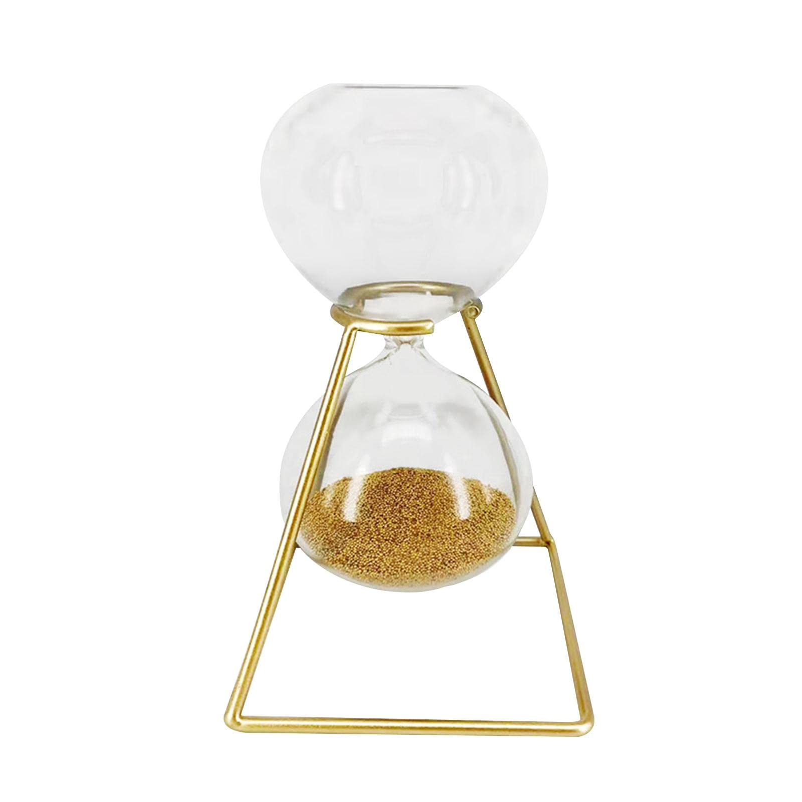Nordic Golden Hourglass Ornament with rack Decorative Glass for Decor