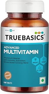 TrueBasics Advanced Multivitamin For Men & Women (60 Tablets) | With Clinically Researched Ingredients & Herbal Extracts | For Immunity, Energy & Stress-Relief
