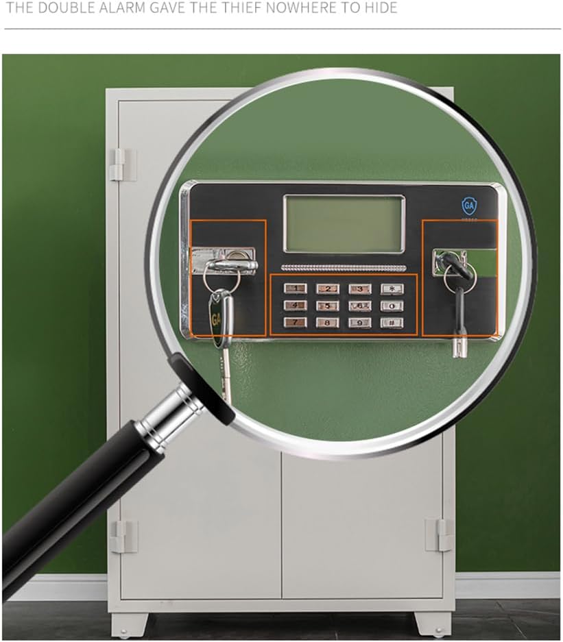 Document Storage Cabinet Large-Capacity Safe for valuables Thickened Safe with Double Lock (L*W*H-43.30 * 19.68 * 70.86in,White)