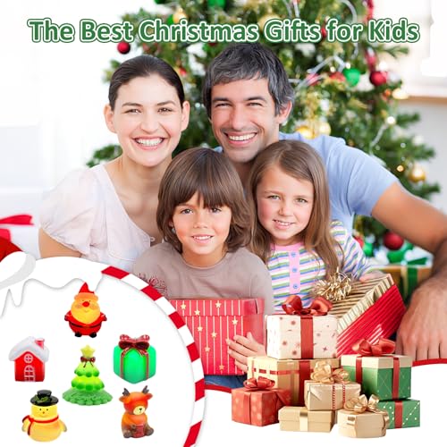 Badespielzeug Leuchtend für Kinder, 6Stück Weihnachts Badewannenspielzeug mit Licht, Baby Wasserspielzeug Ab 1 Jahr, Leuchtspielzeug für Badewanne Geschenk zu Weihnachten