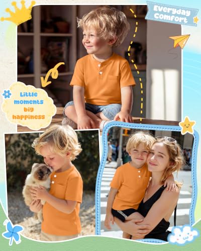 Image of Toddler Boys Cotton Henley T Shirts
