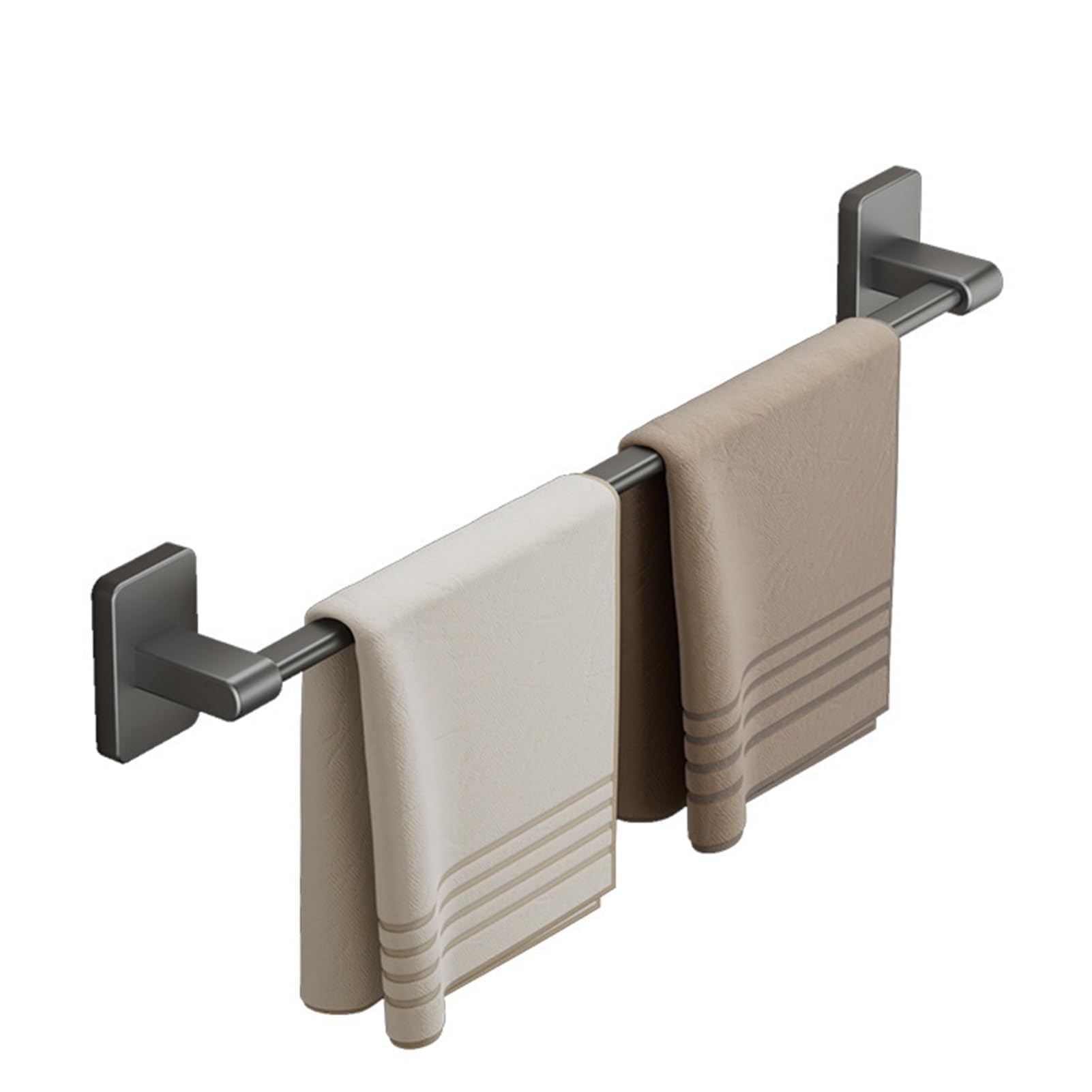 Porte-serviettes mural de 40 cm en aluminium pour salle de bain et cuisine à tige unique