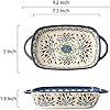 Vintage Style Tulip Flower Pattern Ceramic Bakeware Casserole Dish Baking Pan Lasagna Pans Baking Dish with Handles for Oven/Cooking/Kitchen-1 PCS-22 OZ