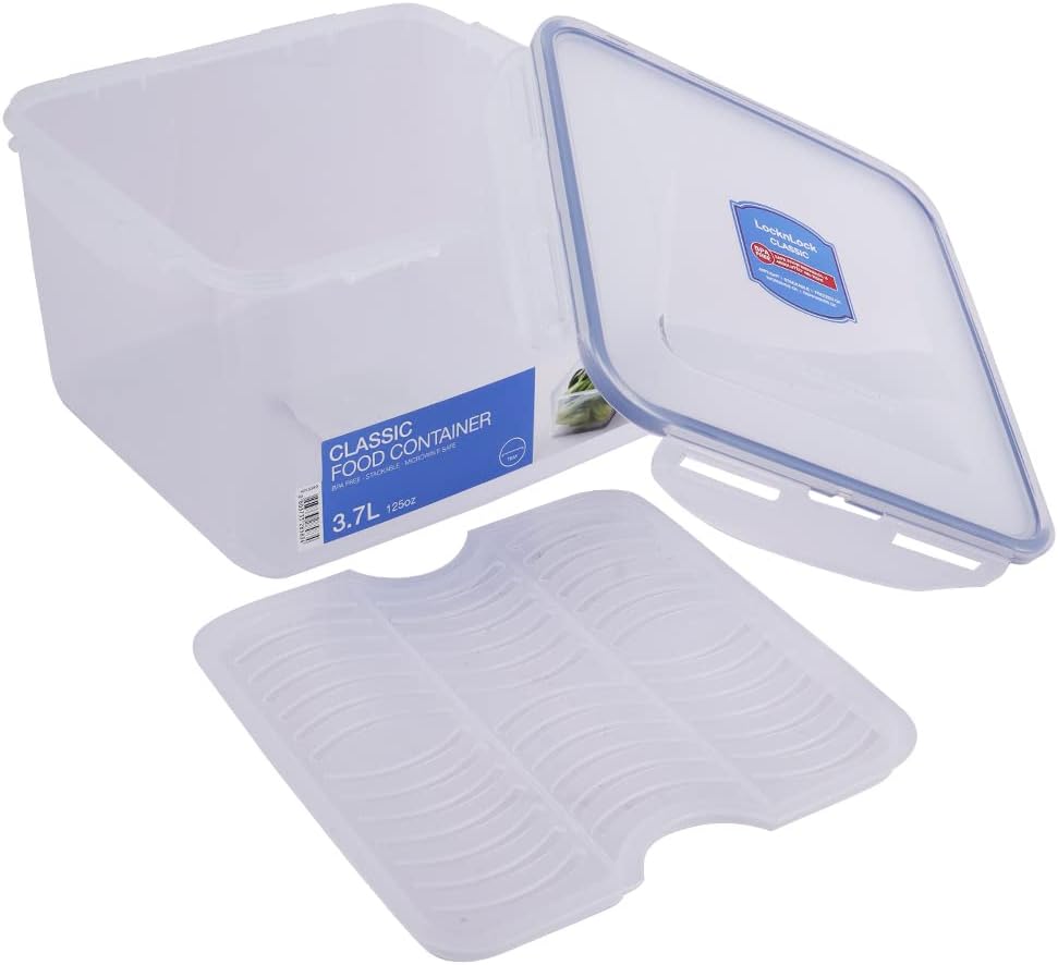 LOCK & LOCK Square Food Container, Tall, 15.4-Cup, 125-Fluid Ounces