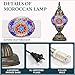 Marrakech Stained Glass Lamp Moroccan Lamps with Tiffany Style, Handmade Turkish Mosaic Lamps with Bronze Base Including LED Bulb for Living Room Bedroom Decor (Colorful2)