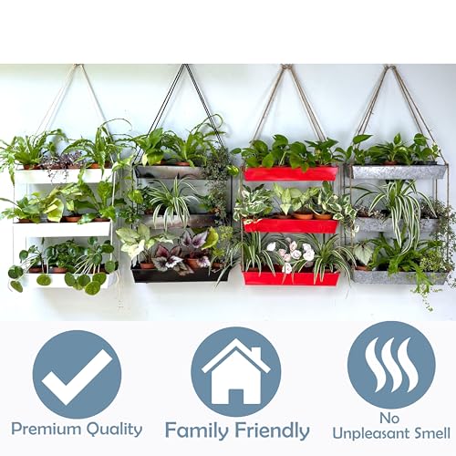 Lálágreen Lalagreen Wall Planters - 16 Inch Wall Planters For Indoor Plants, 3 Tier Galvanized Succulent Wall Mounted Planters, Metal Boho Window Herb Garden thumb #8