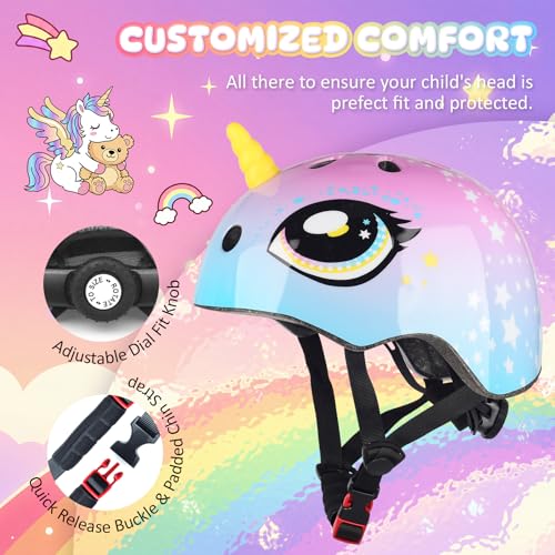 Image of Kids Toddler Bike Helmet, Adjustable and Multi-Sport for Child Boys and Girls, 2 Sizes