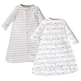 Touched by Nature Unisex Baby Organic Cotton Long-Sleeve Wearable Sleeping Bag, Sack, Blanket, Safari, 3-9 Months