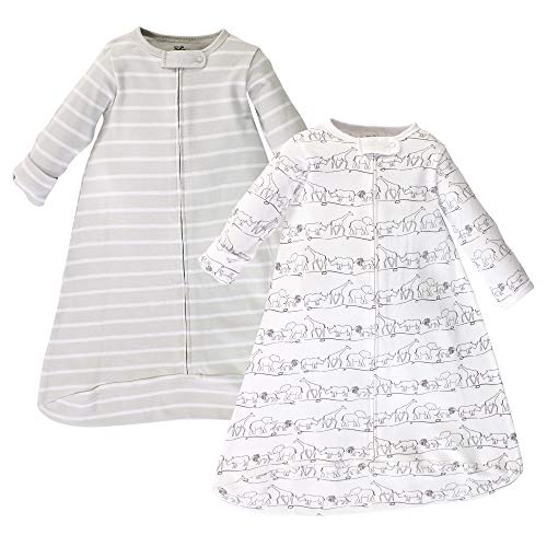 Image of Touched by Nature Unisex Baby Organic Cotton Long-Sleeve Wearable Sleeping Bag, Sack, Blanket, Safari, 3-9 Months