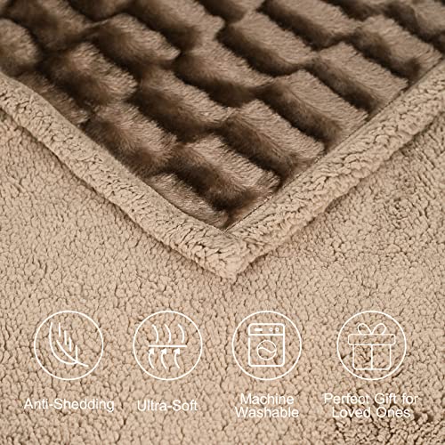 Ailemei Direct Fluffy Faux Fur King Size Sherpa Blanket For Couch, Soft Fuzzy Blankets Reversible, Warm Cozy Brushed Furry Big Large Bed Blanket For Fall Winter, Plush Comfy Throw Blankets, Brown #TOP2