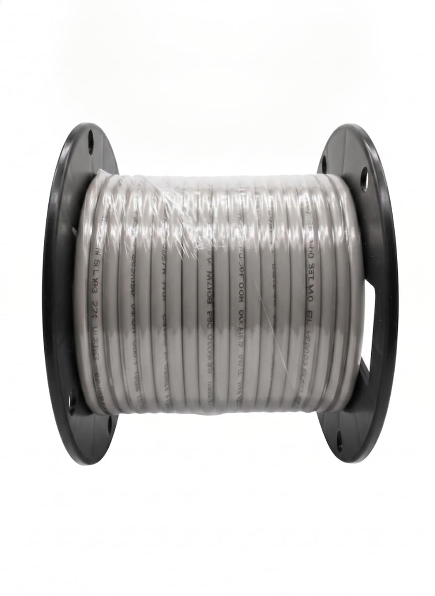 AiCat Cat5e Ethernet Cable 100ft Riser CMR - Insulated Solid Bare Copper Wire, PoE++(4PPoE) Cat5e Cable FastReel, 24 AWG, ETL & UL Listed - 350MHZ /Gigabit Speed, Unshielded UTP Network Cable - Gray