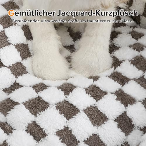 FURTIME Hundebett Mittelgroße Hunde, rutschfest Hundebetten Waschbares Hundekorb, Anti-Angst Hundebett Komfortabler Plüsch-Hundekörbchen, Geeignet für Border Collies, Labrador Retrievers, 76×61×23 cm