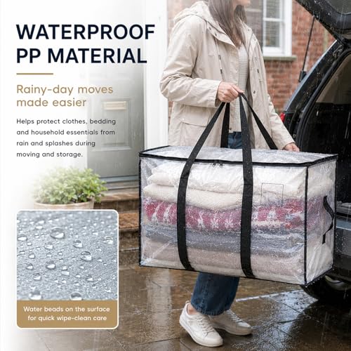 Bolsas de mudanza resistentes de 90L con tapas herméticas para proteger ropa y textiles 7