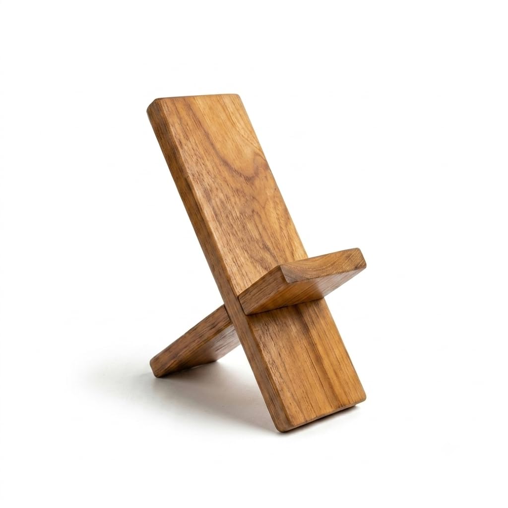 Wooden Mobile Phone Stand for Desk, Premium Handmade Holder, Strong and Durable, for Office, Study Table and Video Calls-image-20