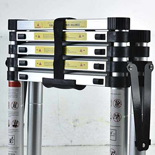 4+5 Step Ladder Aluminum 4.4Ft Telescoping Ladder Lightweight Portable A-Frame Ladders With Arm-Design, 330Lbs Load Capacity Widen Step Pedal Folding Step Ladder Easy To Transport Or Store #TOP3