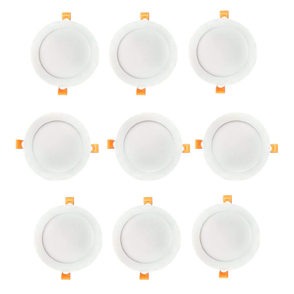CLAIR Sling 6-Watt Irish Slim Panel Round LED Light (White , Pack of 9)