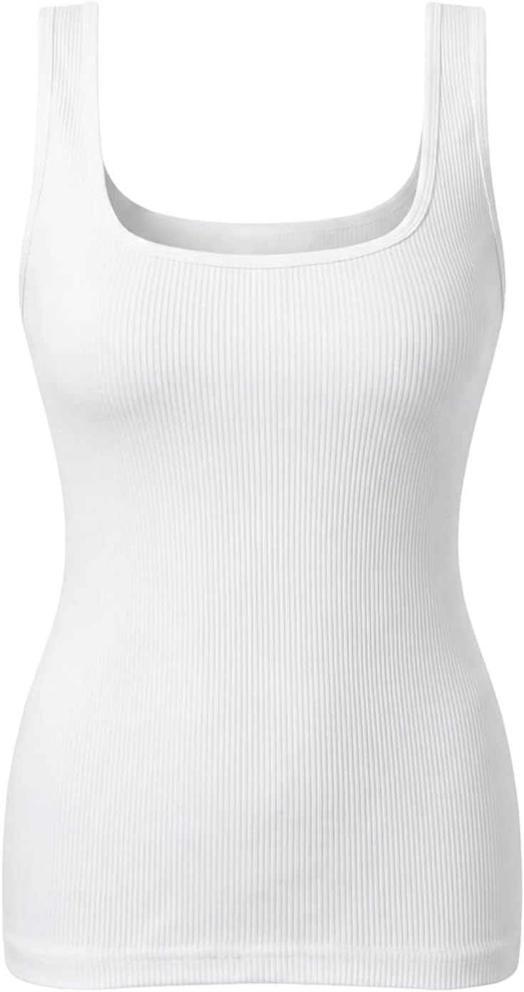 Shapewear for Women Tank Top Cami Tummy Control, Womens Camisole Square Neck Seamless Compression Tops Everyday Wear