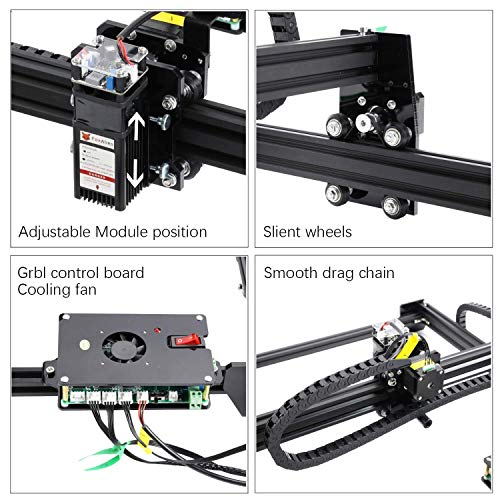 Image of LE-4040 Desktop Laser Engraver 5000mW Class 4, 40x40cm CNC Laser Engraving Machine Wood Cutter Carving for Acrylic Leather MDF Logo Picture DIY Making GRBL Control