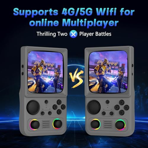 Image of R36TMAX Retro Handheld Game Console, Portable Retro Gaming Console with 4.0 inch CRT-Inspired Screen, 4000mAh Arcade Classics, Supports Multiple Emulators, WiFi Network Battling, 64GB (Gray)
