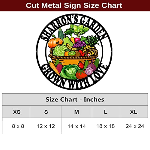 Memate Vegetable Garden Sign Outdoor Decor, Garden Signs To Personalize, Personalized Metal Garden Signs Decorations, Custom Name Garden Plaques For Men Women Mom Dad Potting Shed She Shed #TOP7