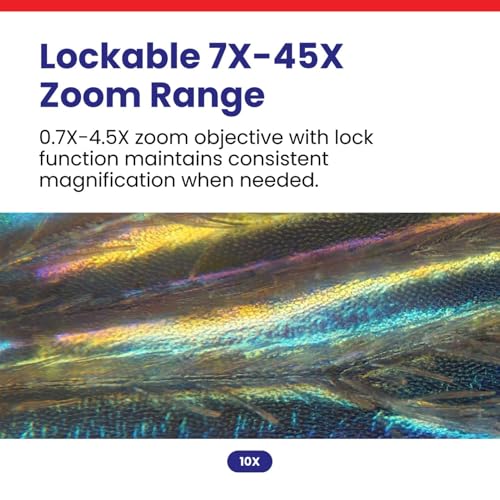 Image of AmScope - SM-4NTP 7X-45X Simul-Focal Stereo Lockable Zoom Microscope on Dual Arm Boom Stand