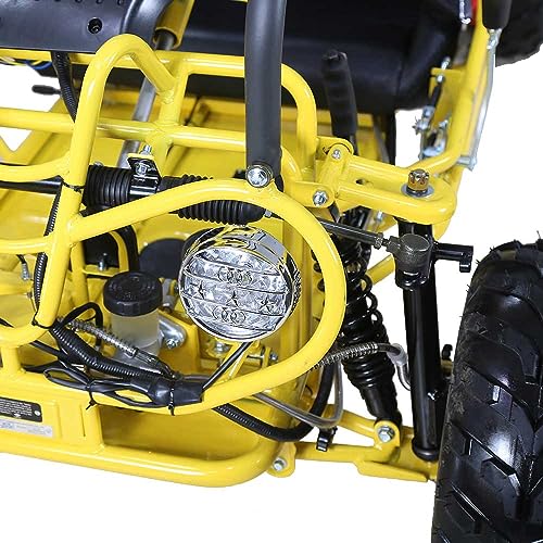 HHH Gokart 125cc Kandi Raptor Fully Automatic LED Lights and Reverse Youth Kids 2 Seater Go Kart (Black)
