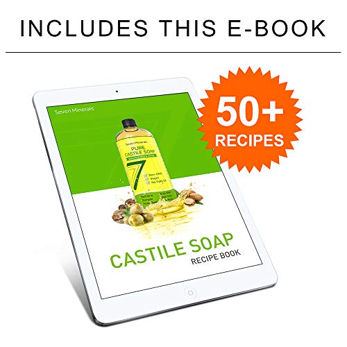 EWG Verified Castile Soap 33.8 fl oz - No Palm Oil, GMO-Free - Unscented Mild & Gentle Liquid Soap For Sensitive Skin & Baby Wash - All Natural Vegan Formula with Organic Carrier Oils