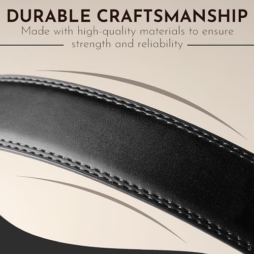 Image of Men's Vegan Leather Belt for Men, Formal /Casual,Autolock| Fit on up to 38 Inches Waist size