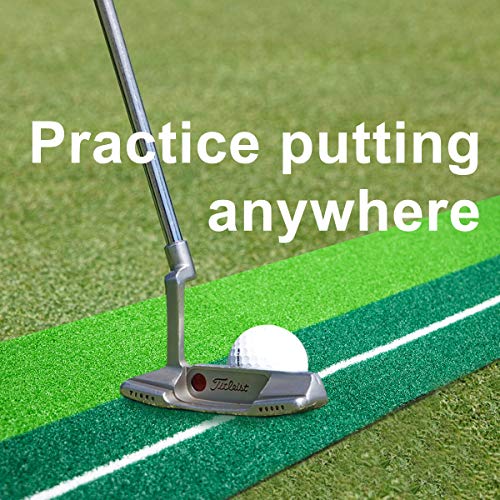 Aliennana Golf Putting Green Mat With Auto Ball Return,Golf Practice Training Aid,Extra Long 9.84Feet,Pro Indoor/Outdoor Putting Green With 12 Bonus Balls Foldable Golf Mats #TOP7