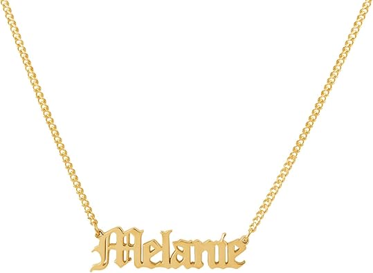 CAITLYNMINIMALIST Personalized Name Plate Necklace for Women, Custom Engraved Name Necklace, 18K Gold Plated Sterling Silver Jewelry, Birthday Gift for Her