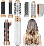 Hair Dryer Brush 5 in 1, Negative Ion Blow Dryer Brush Set - 110,000 RPM High- Speed Hot Air Brush Air Styler Curling Wrap Air Curler, Curling Iron Hair Styling Tool for Straight Curl Drying Smoothing